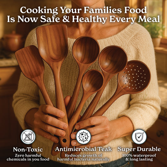 Eco Teak Wooden Utensil Set